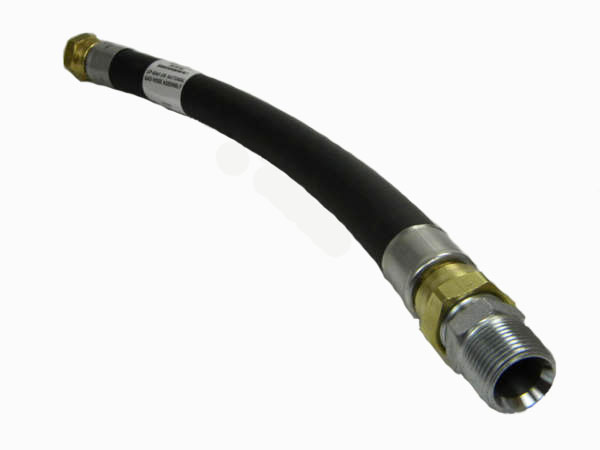 1" ID Thermo Rubber High Pressure Gas Connector, 1" MNPT X x Female Swivel w/ 1" MNPT Adapter